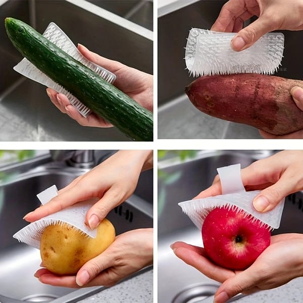 1pc multifunctional fruit and vegetable cleaning brush vegetable brush scrubber bendable soft brush fruit cleaning brush kitchen tools