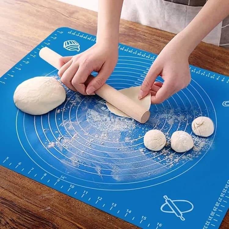 Silicone Baking Mat With Measurements Heat Resistant Cookie Sheet Oven Liner | Non Stick Flour Rolling Mat | Baking Mat Kneading Dough Pad (Random Color)